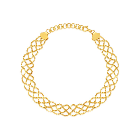 Pulseira trançada em camadas de ouro 10K