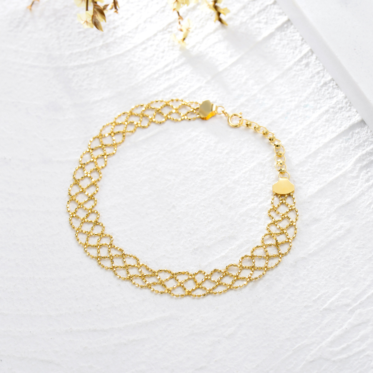 18K Gold Braided Layerered Bracelet-3