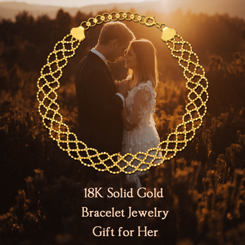 10K Gold Braided Layerered Bracelet-6