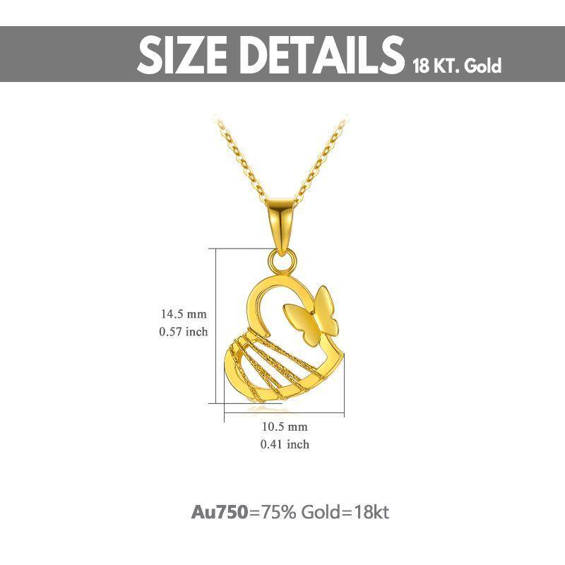 Collar Colgante Mariposa y Corazón Oro 10K-6