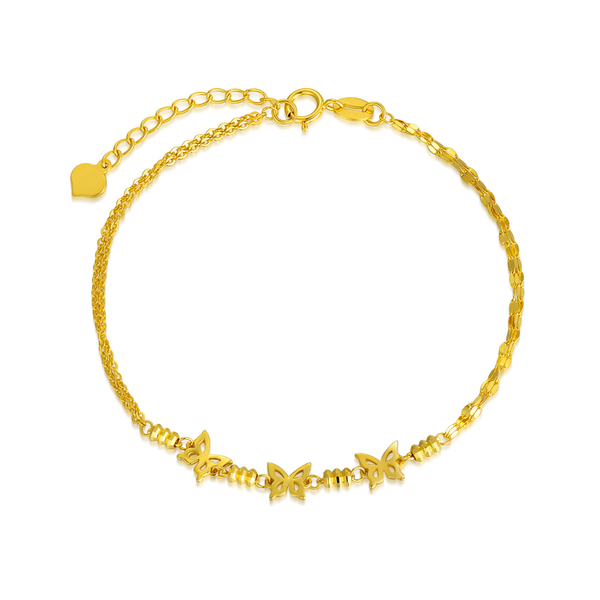 10K Gold Butterfly Layerered Bracelet for Women-1