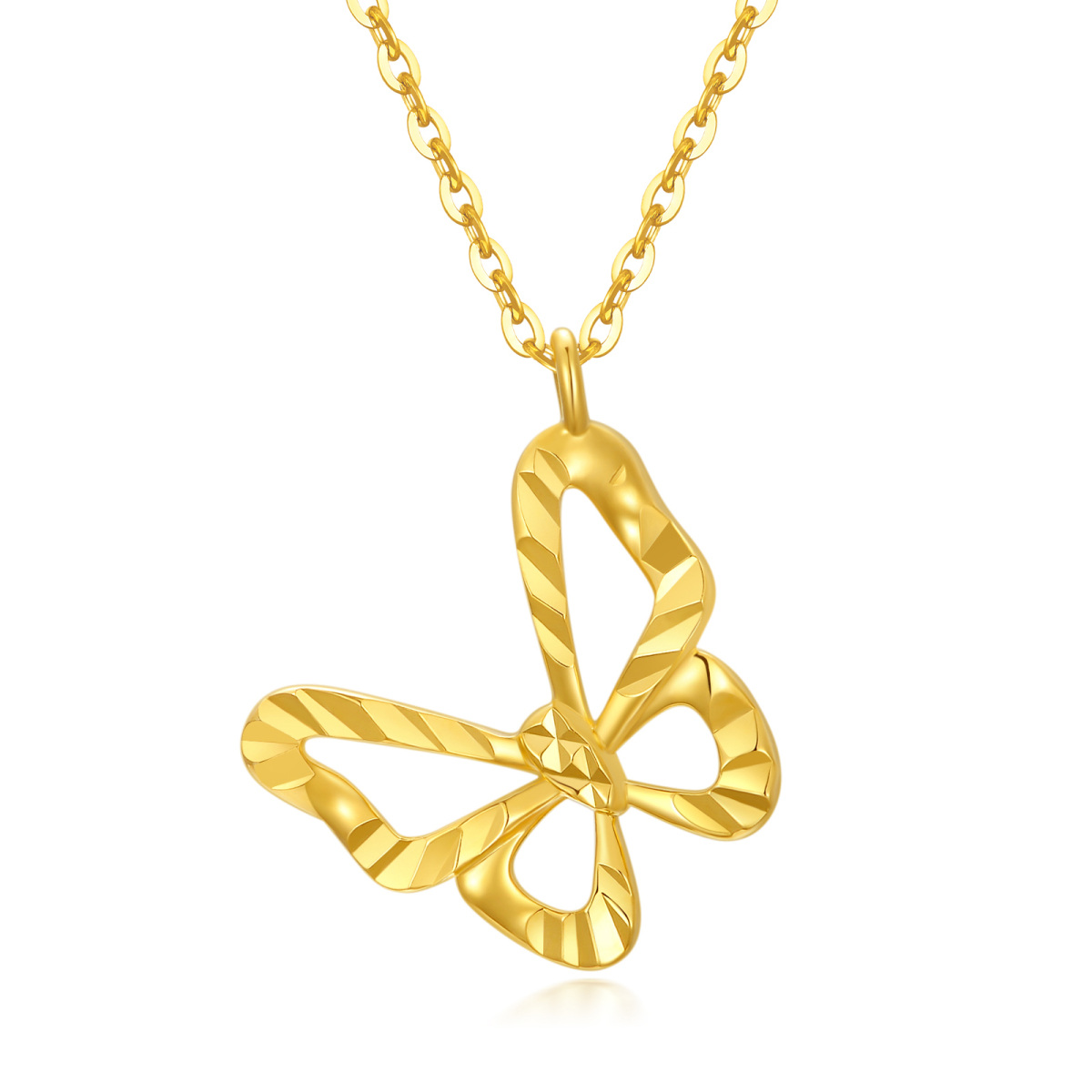 14K Gold Butterfly Necklace-1