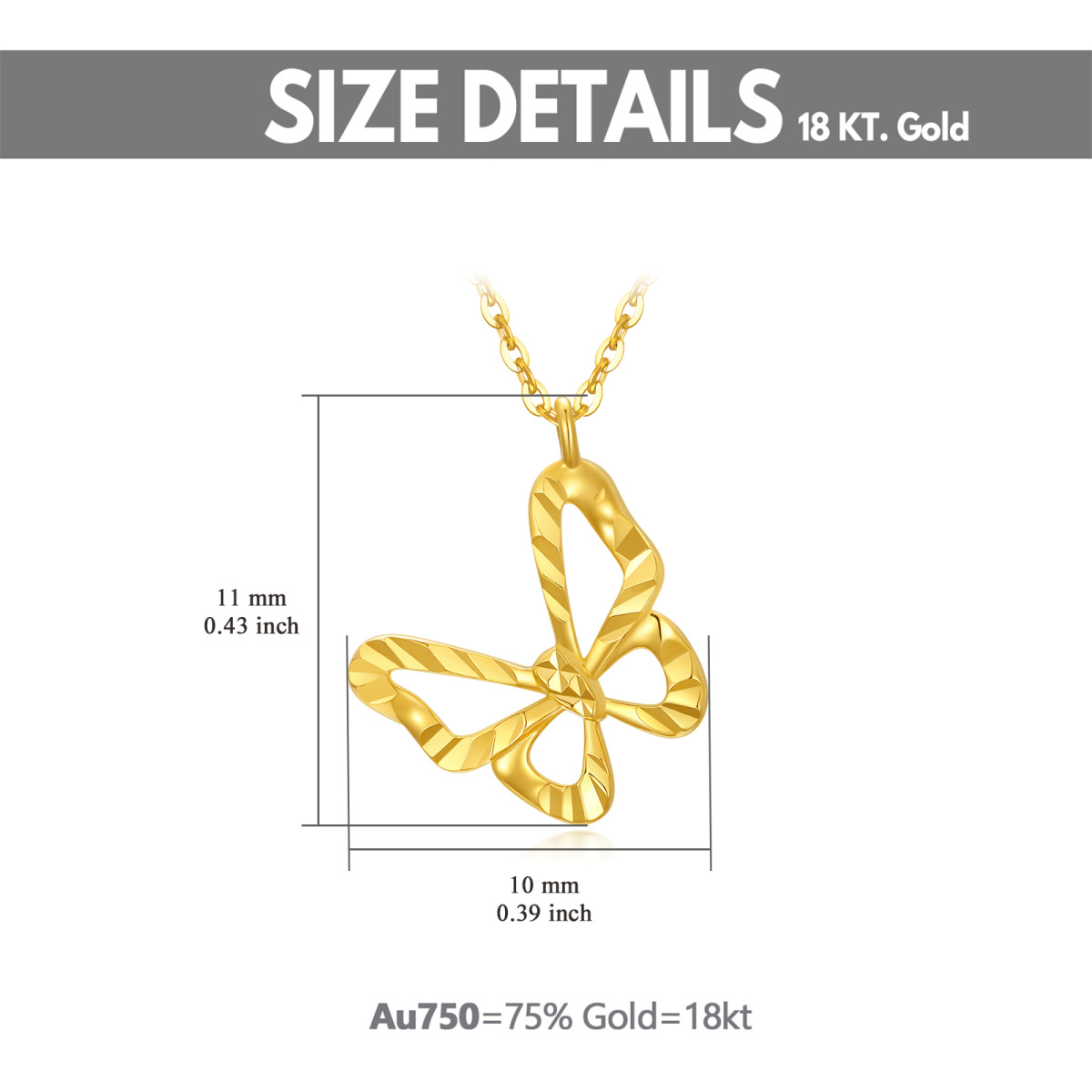 10K Gold Butterfly Necklace-5