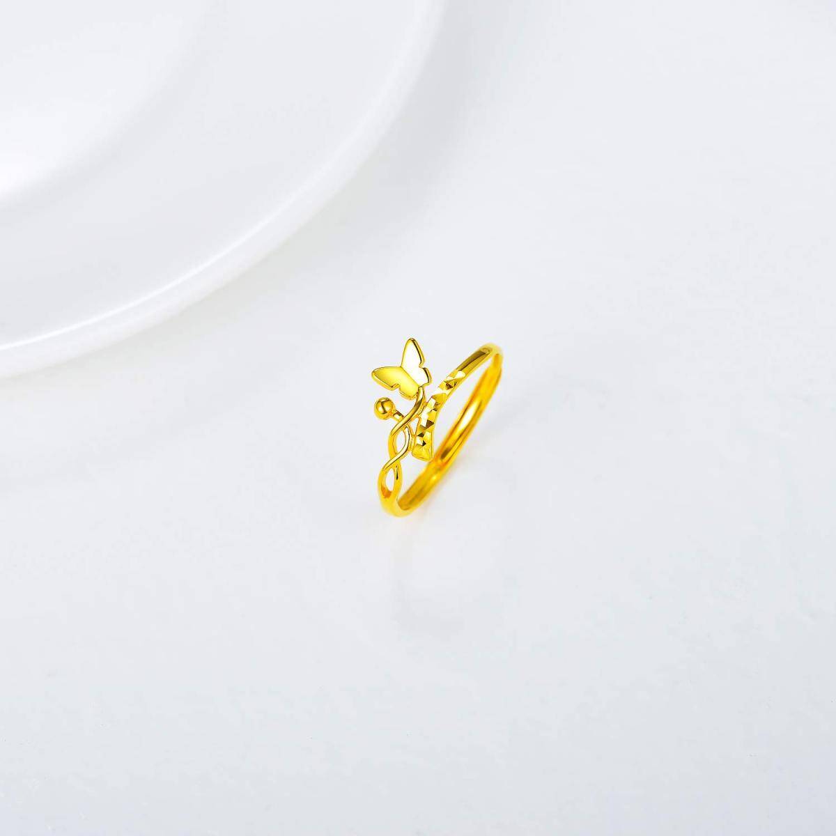 18K Gold Butterfly Open Ring-3