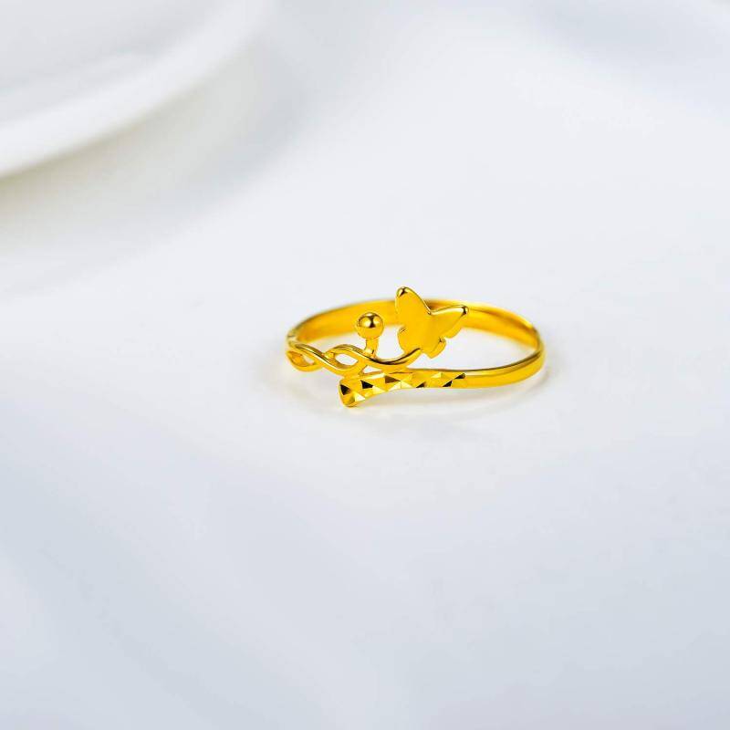 Bague papillon ouverte en or 10 carats-4