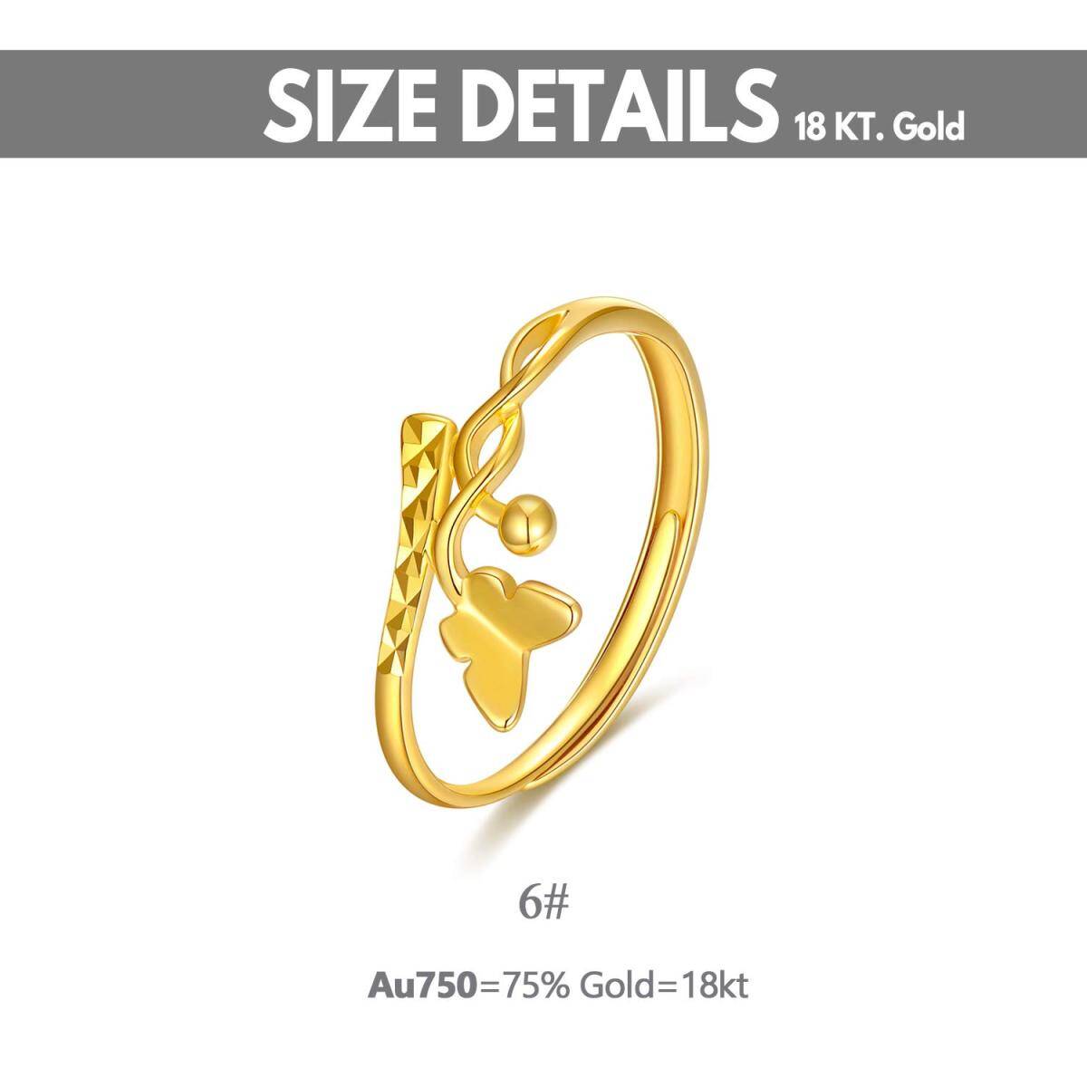 10K Gold Butterfly Open Ring-5