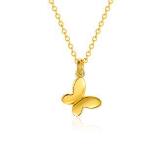 14K Gold Butterfly Pendant Necklace-4