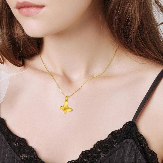 Collana con ciondolo a farfalla in oro 18K-2