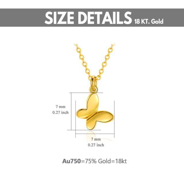 18K Gold Butterfly Pendant Necklace-6