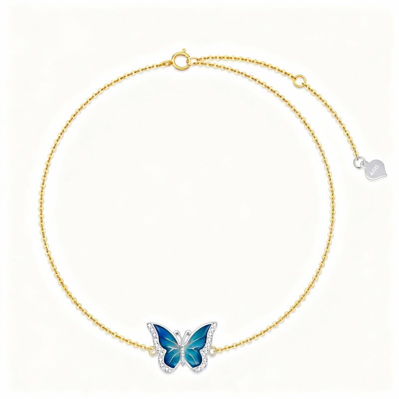 10K Gold Butterfly Single Chain Anklet-1