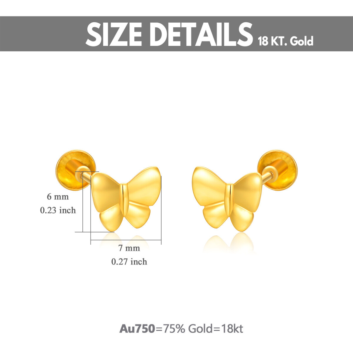 Boucles d'oreilles papillon en or 18K-5