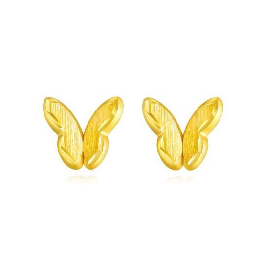 10K Gold Butterfly Stud Earrings