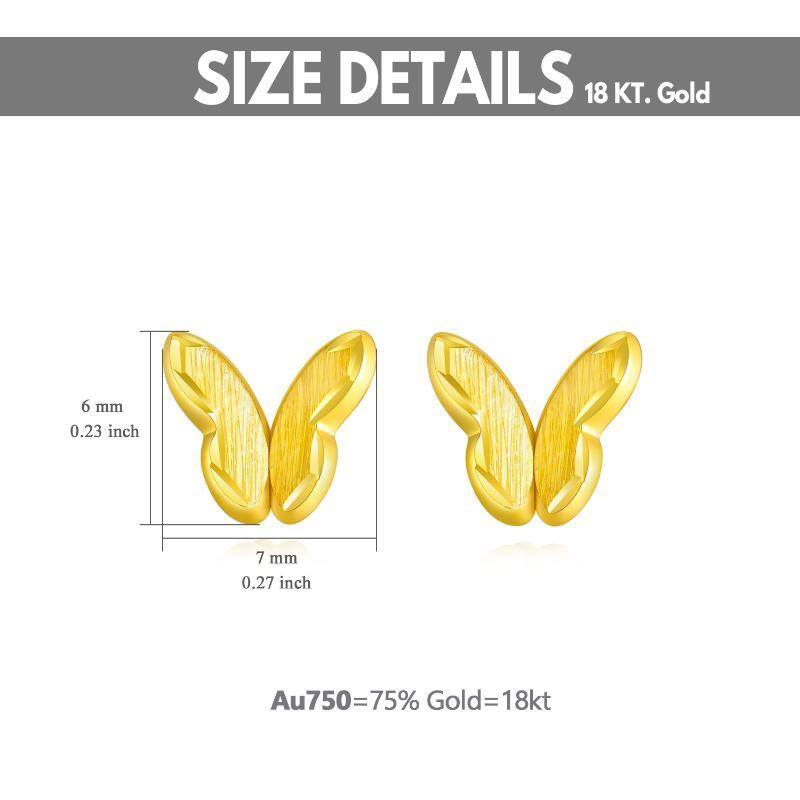 10K Gold Butterfly Stud Earrings-5