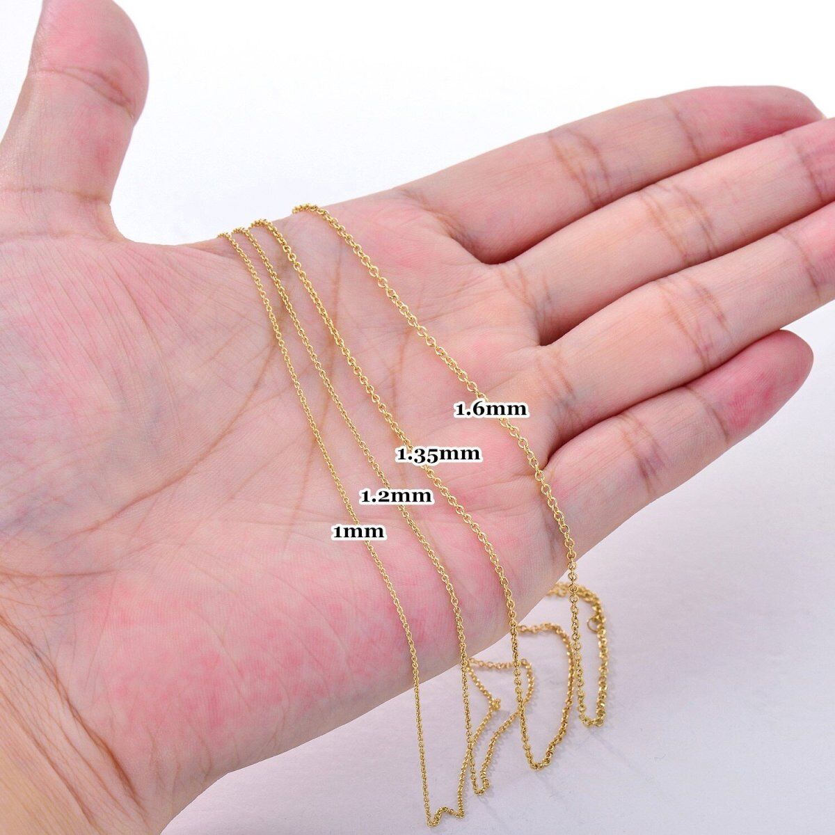 10K Gold Cable Chain Necklace-2
