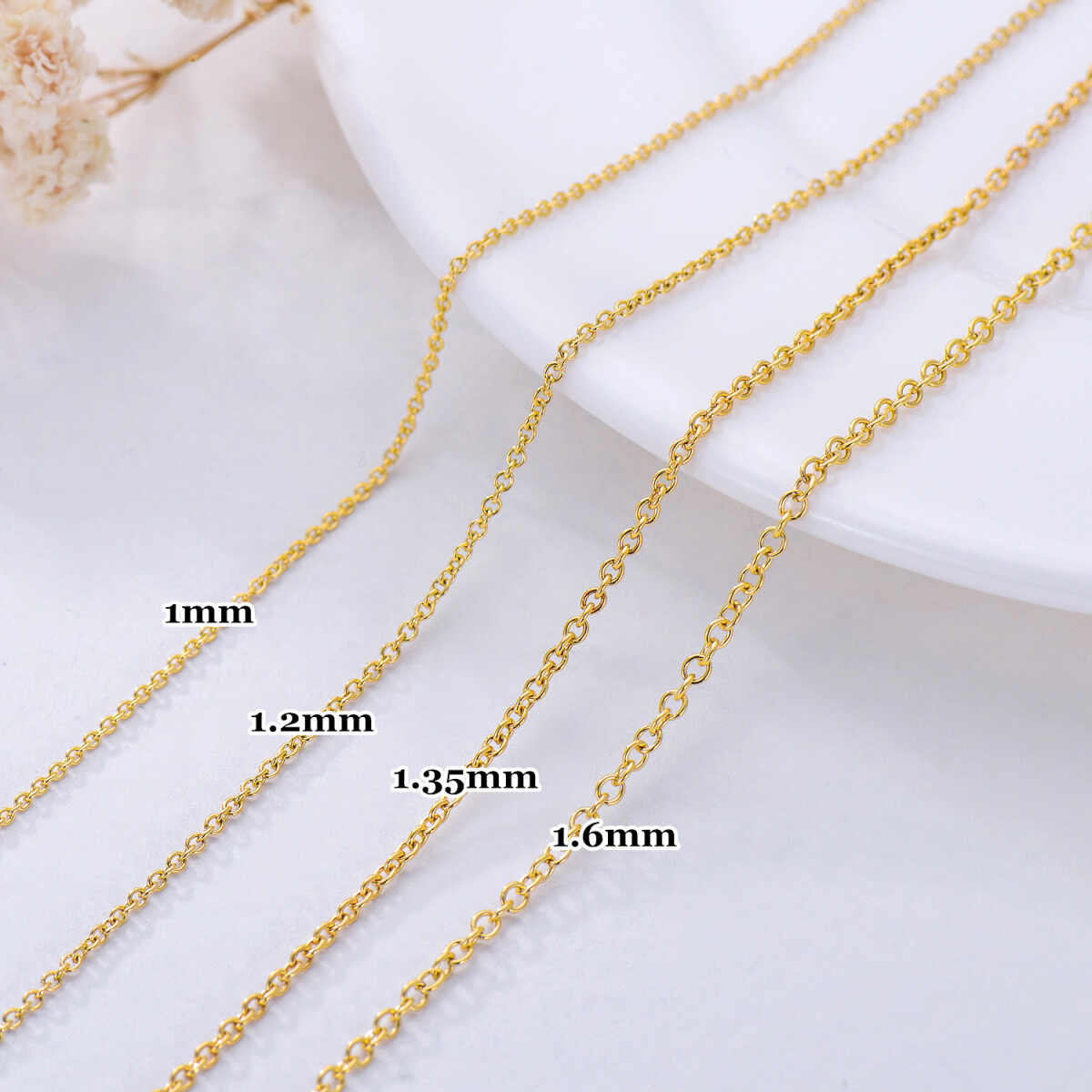 10K Gold Cable Chain Necklace-3