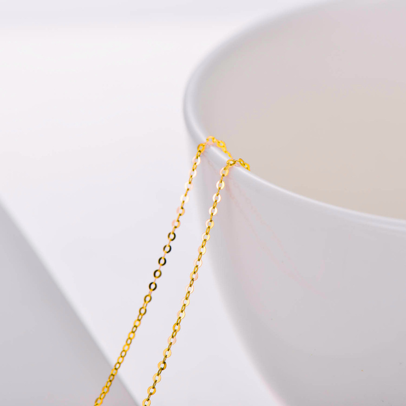 Colar de corrente de cabo de ouro 14K-3