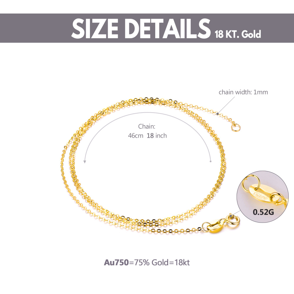 10K Gold Cable Chain Necklace-5