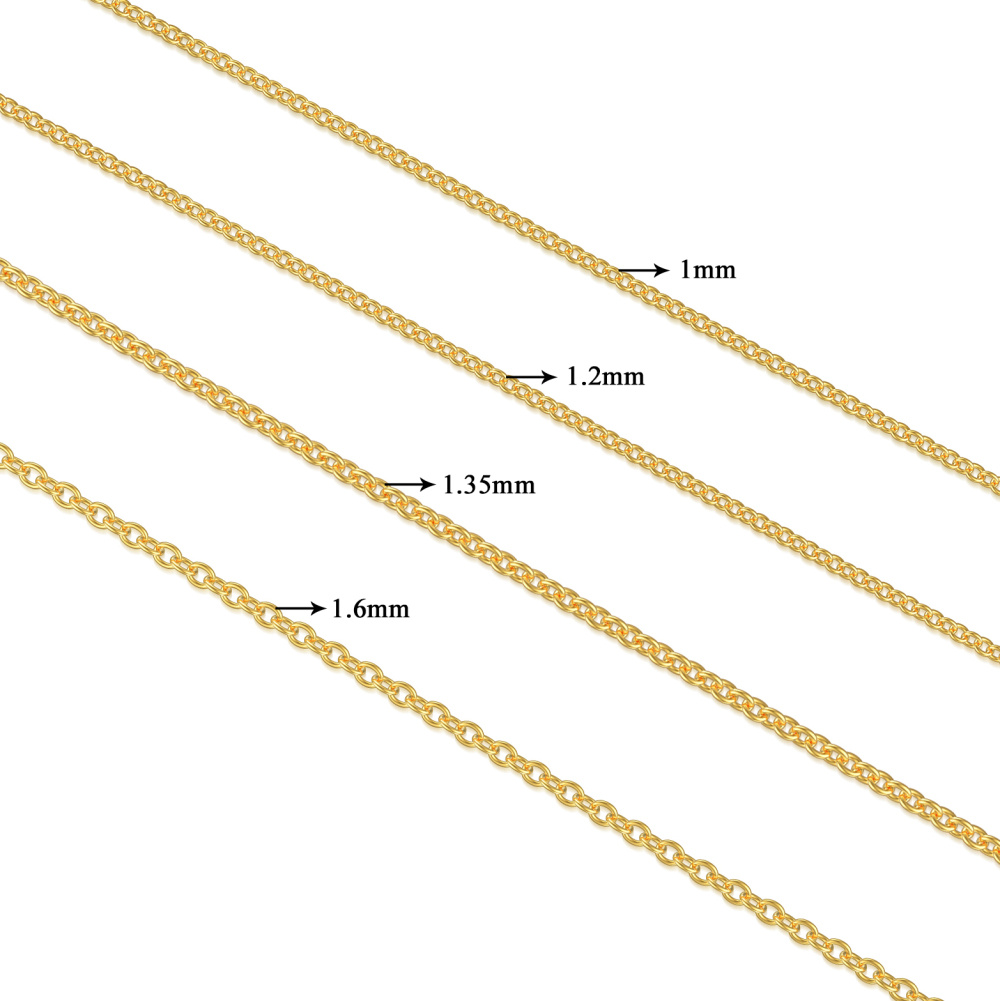 18K gouden kabelketting 1 mm-4