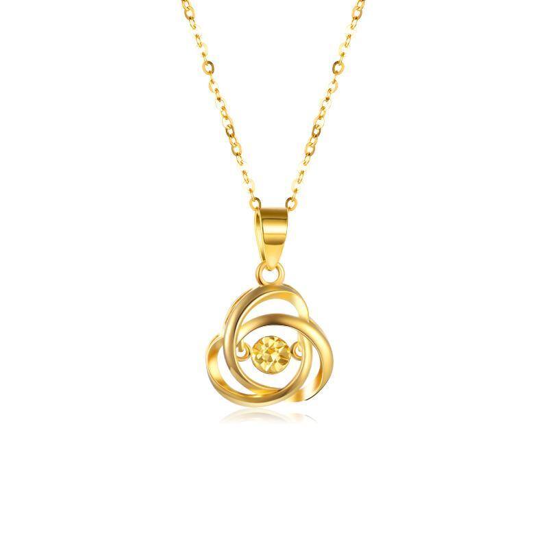 Collier pendentif nœud celtique en or 18K-1