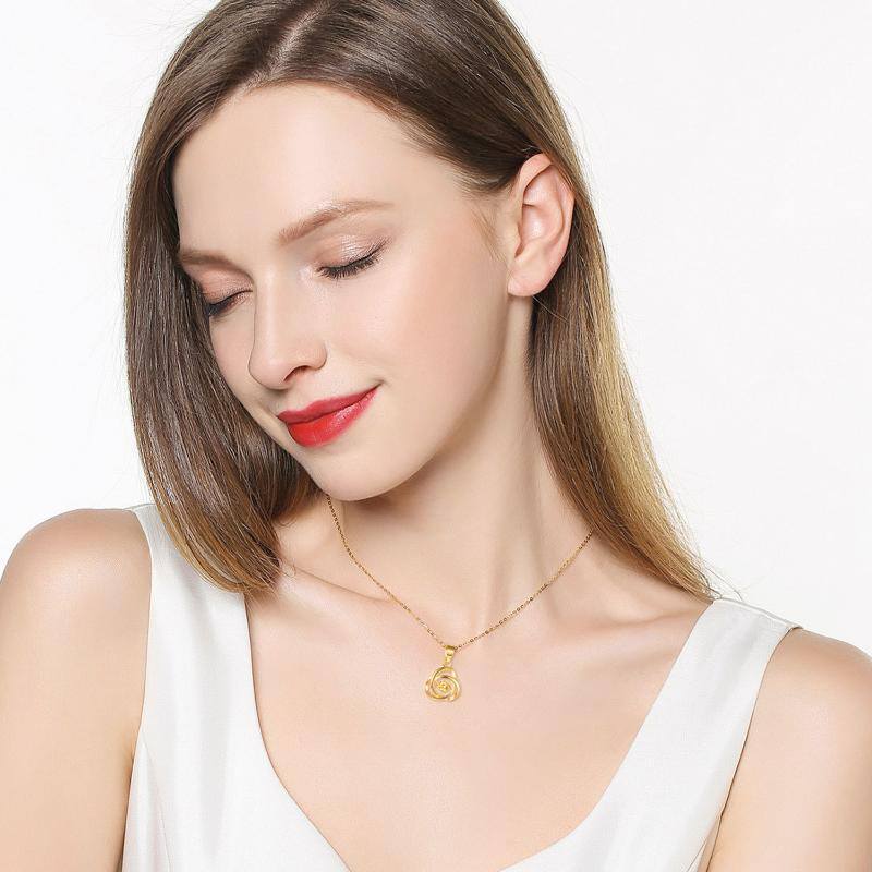 10K White Gold Celtic Knot Pendant Necklace-2