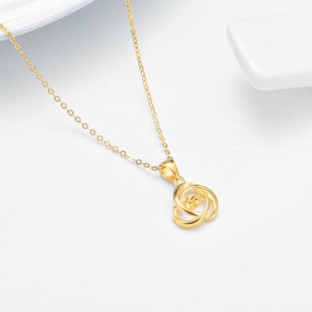 Collana con ciondolo a forma di nodo celtico in oro 18 carati-4