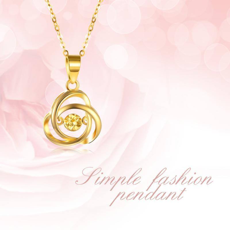 10K White Gold Celtic Knot Pendant Necklace-5