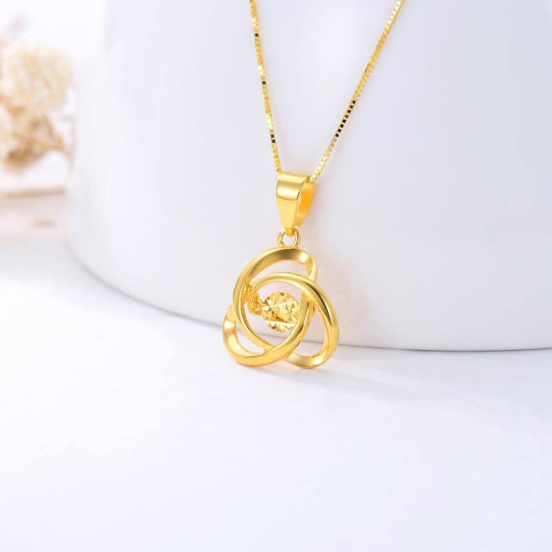 18K Gold Celtic Knot Pendant Necklace-3