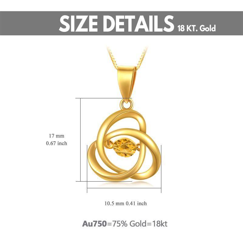 Collana con ciondolo a forma di nodo celtico in oro 18 carati-5