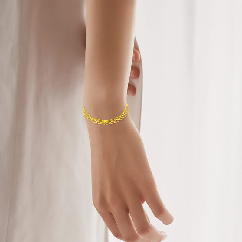 Pulseira de corrente em ouro branco 10K-2