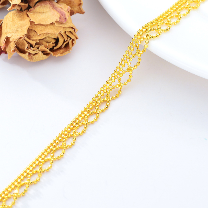 Pulseira de corrente em ouro branco 10K-4