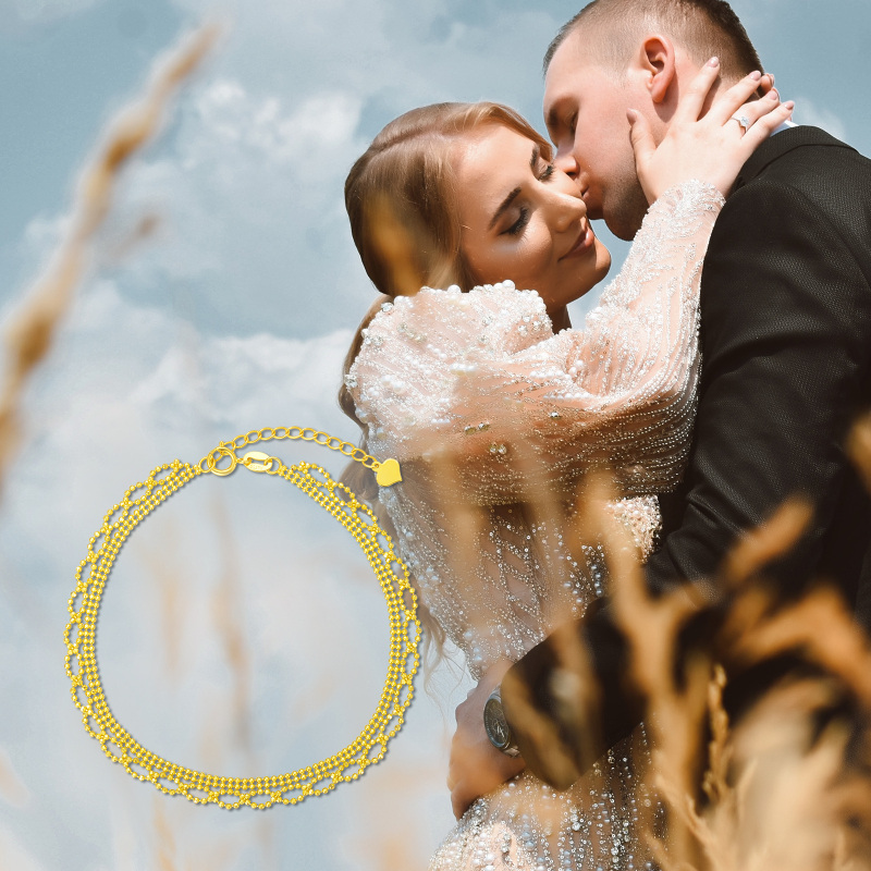 Pulseira de corrente em ouro branco 10K-5