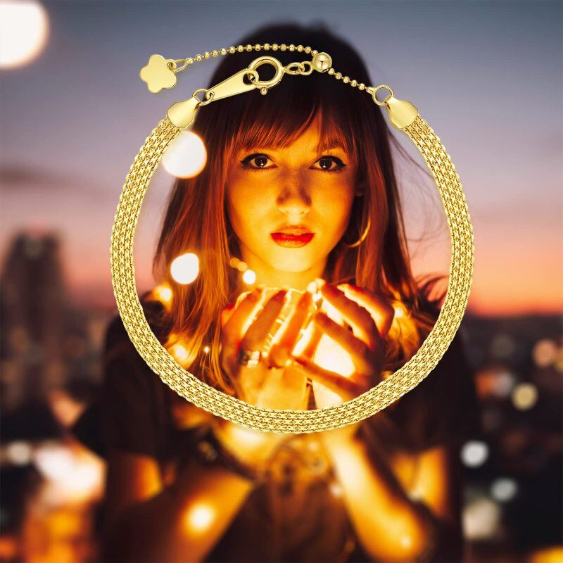 Pulseira de corrente em ouro branco 10K-3