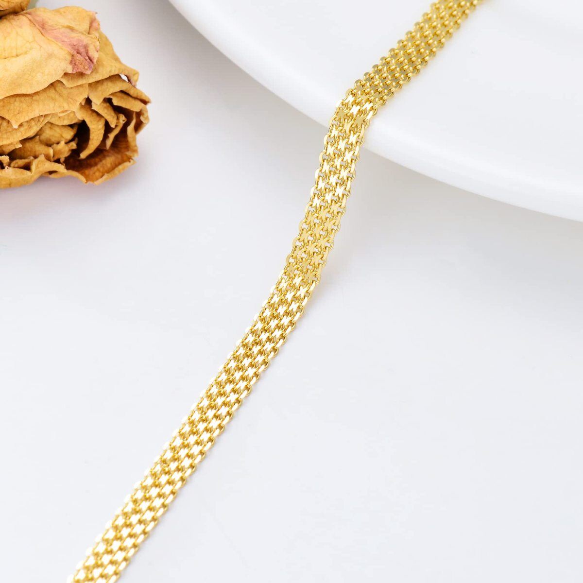 10K Gold Chain Bracelet-4