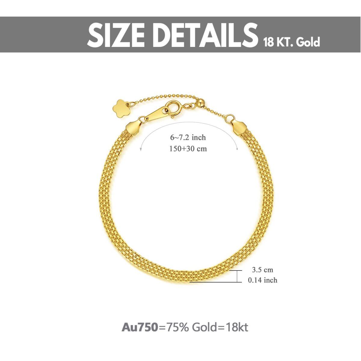 Pulseira de corrente em ouro 18K-6