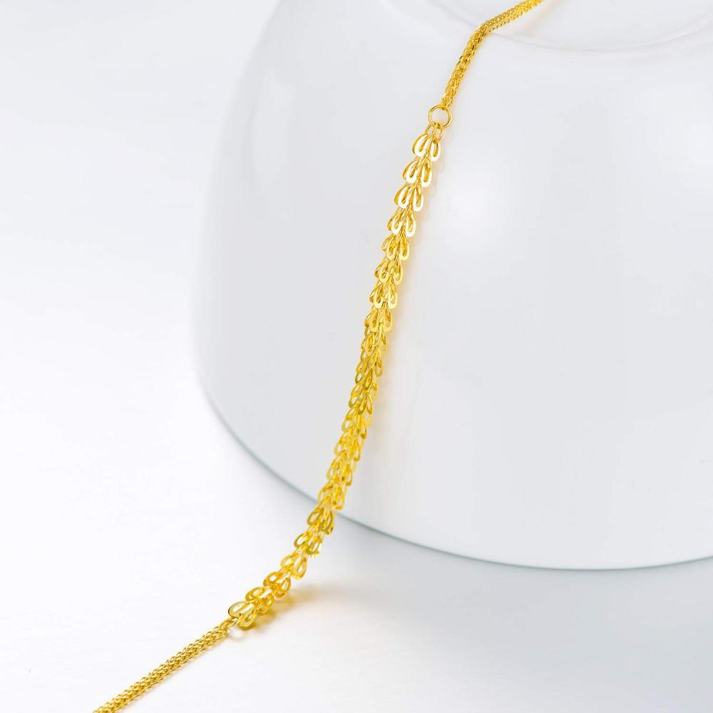 Pulsera de cadena de oro de 18 quilates-4