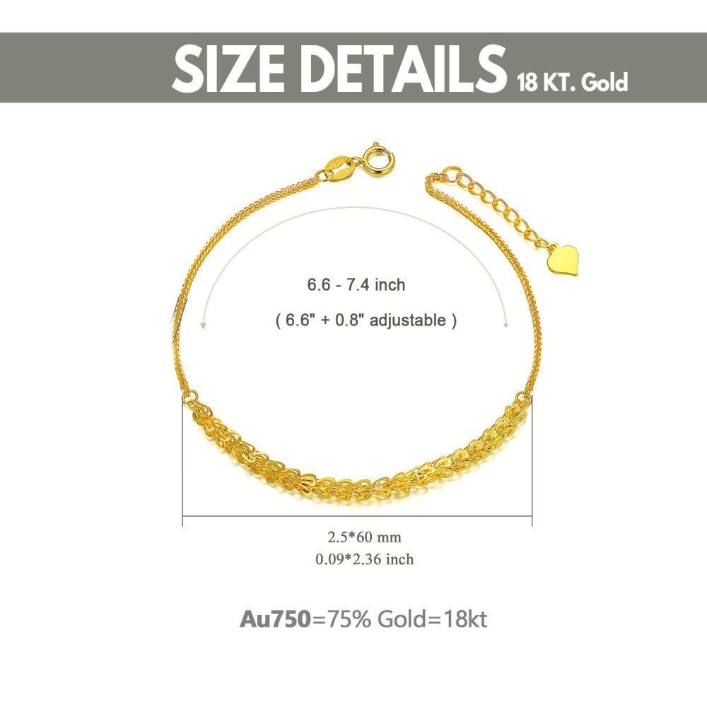 Pulsera de cadena de oro de 18 quilates-5