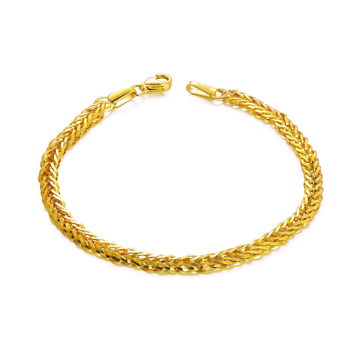 18K Gold Chain Brac… - image