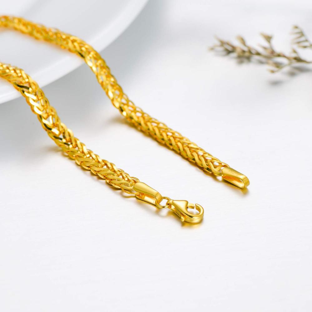 Pulsera de cadena de oro de 18 quilates-4