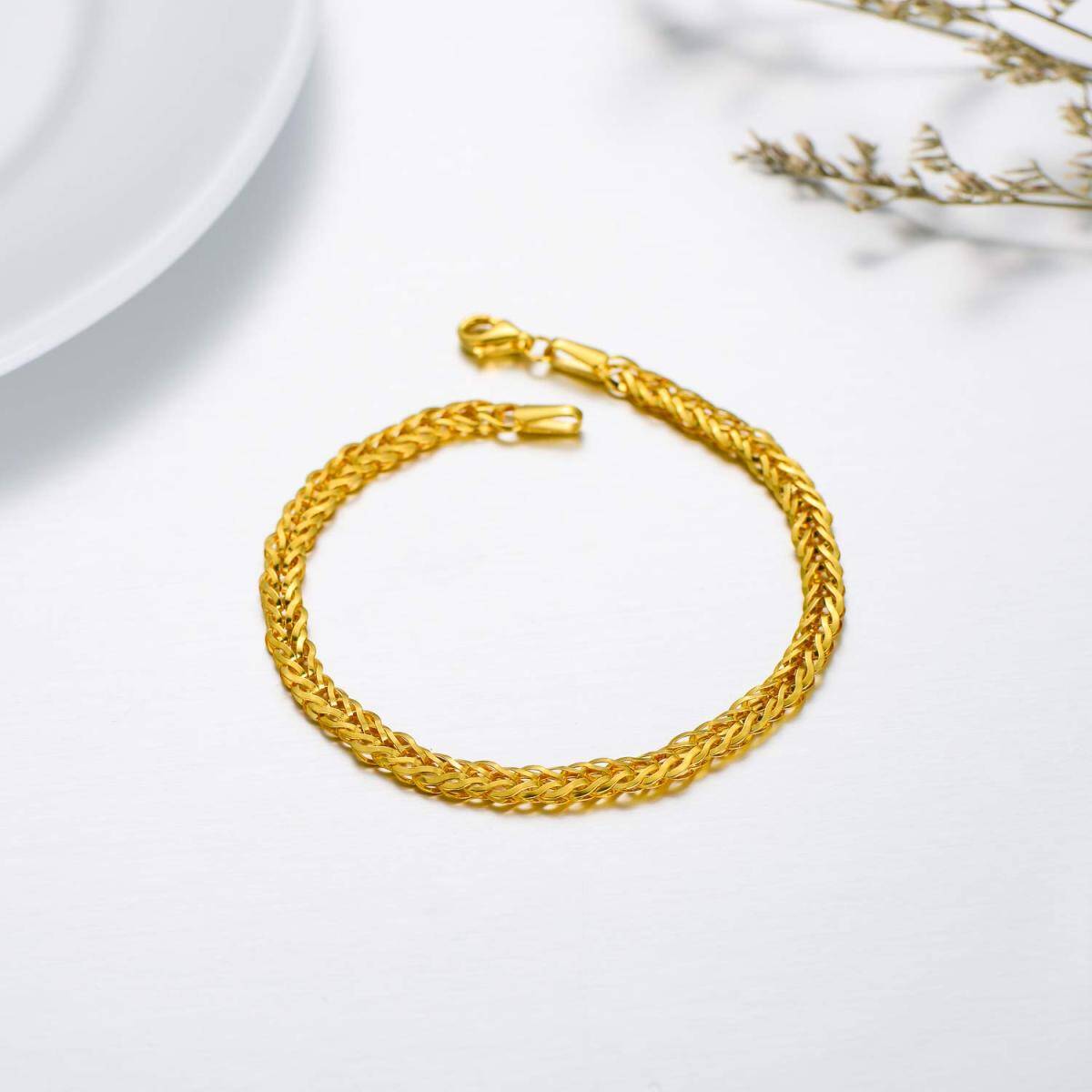 Pulsera de cadena de oro de 18 quilates-5