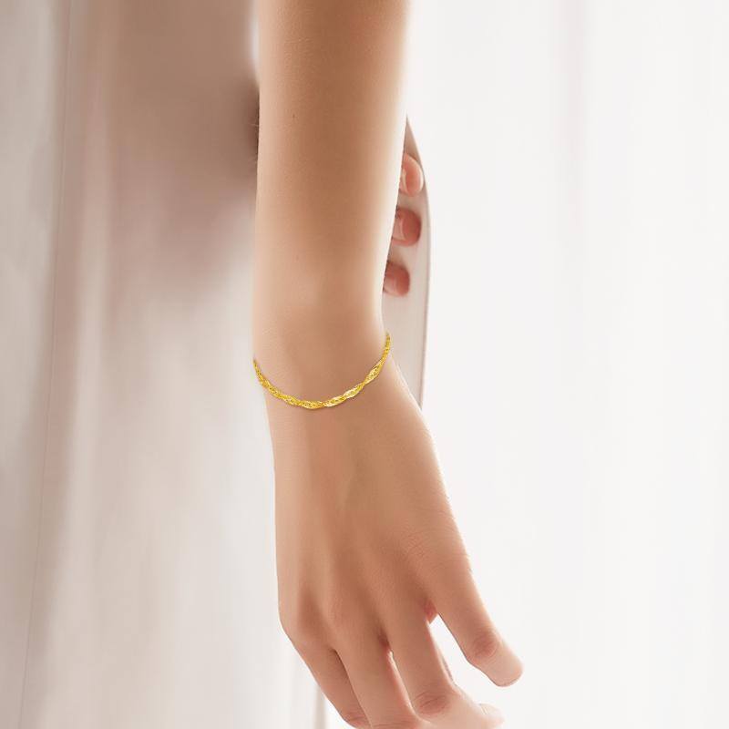 10K Gold Chain Bracelet-2