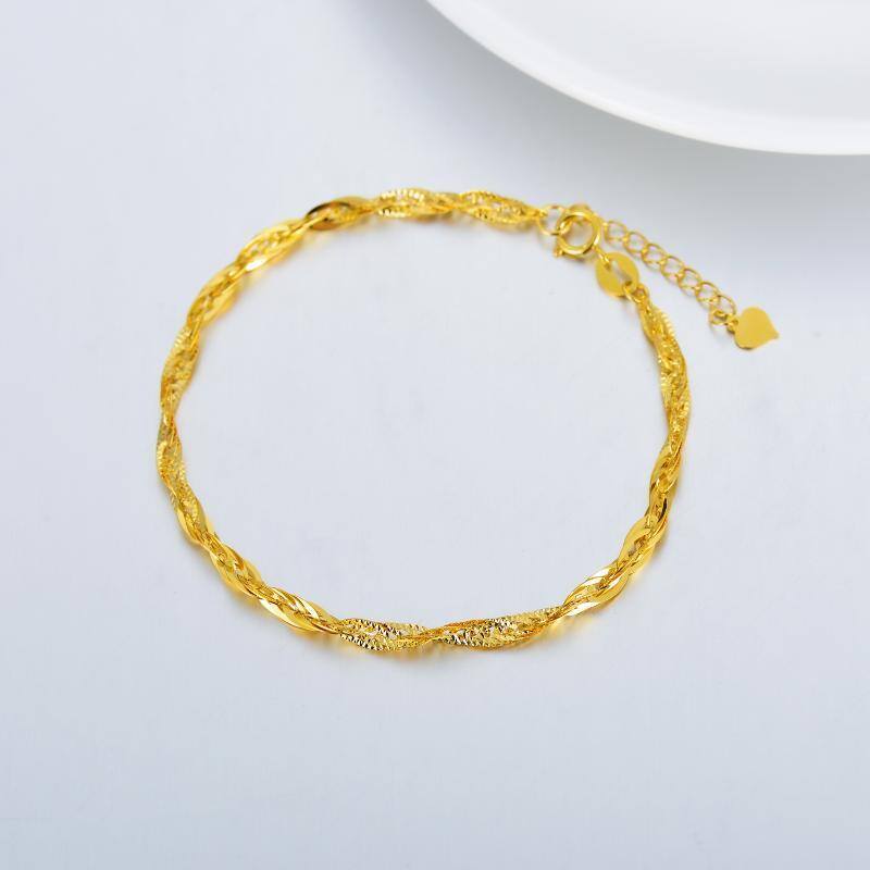 Pulsera de cadena de oro de 18 quilates-4