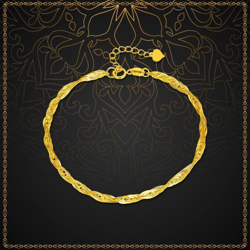 Pulsera de cadena de oro de 18 quilates-5