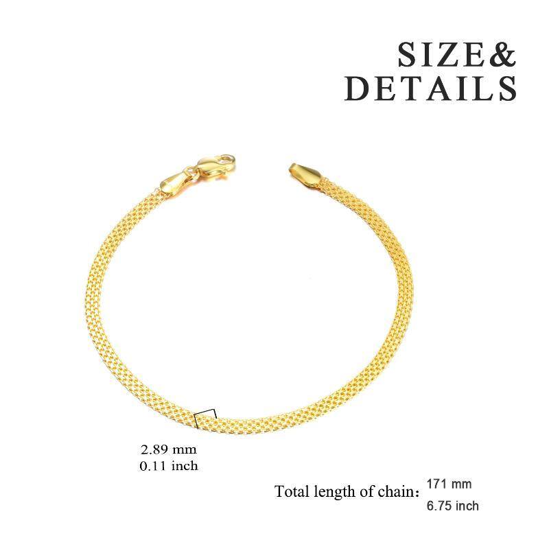 Pulsera de cadena de oro de 18 quilates-3