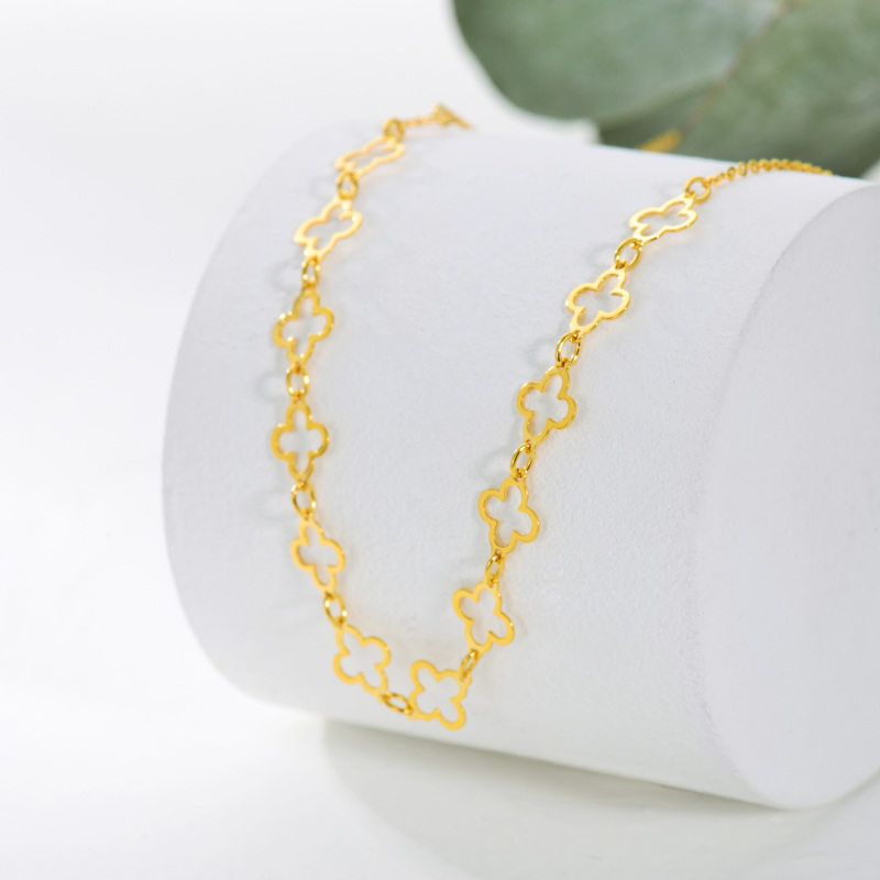 10K Gold Cherry Blossom Necklace-3