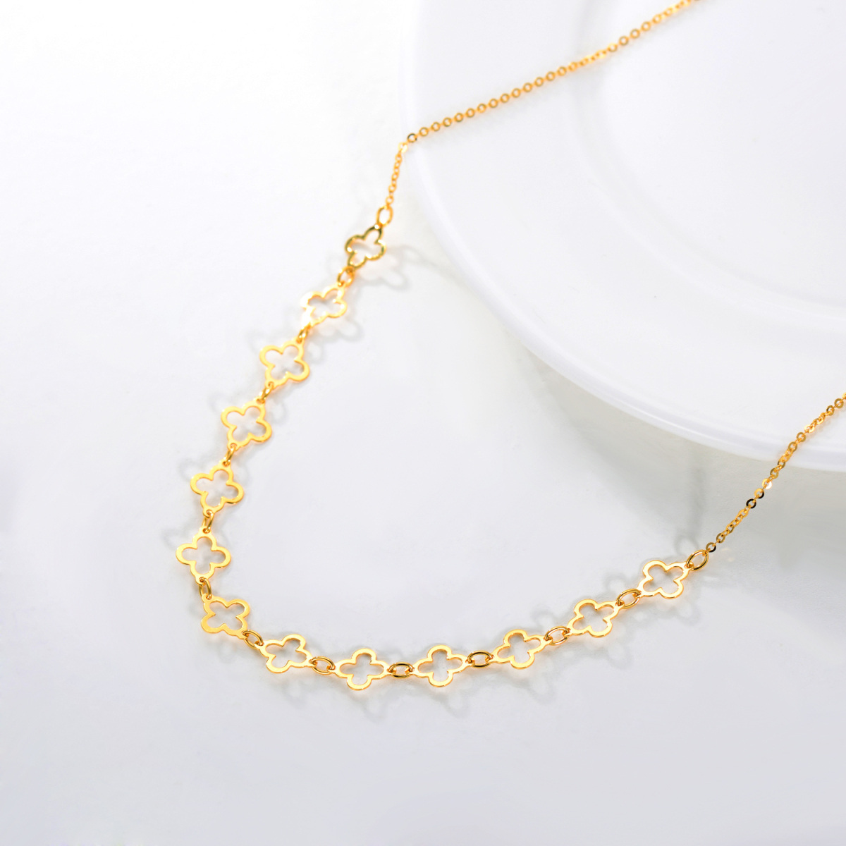 18K Gold Cherry Blossom Necklace-4