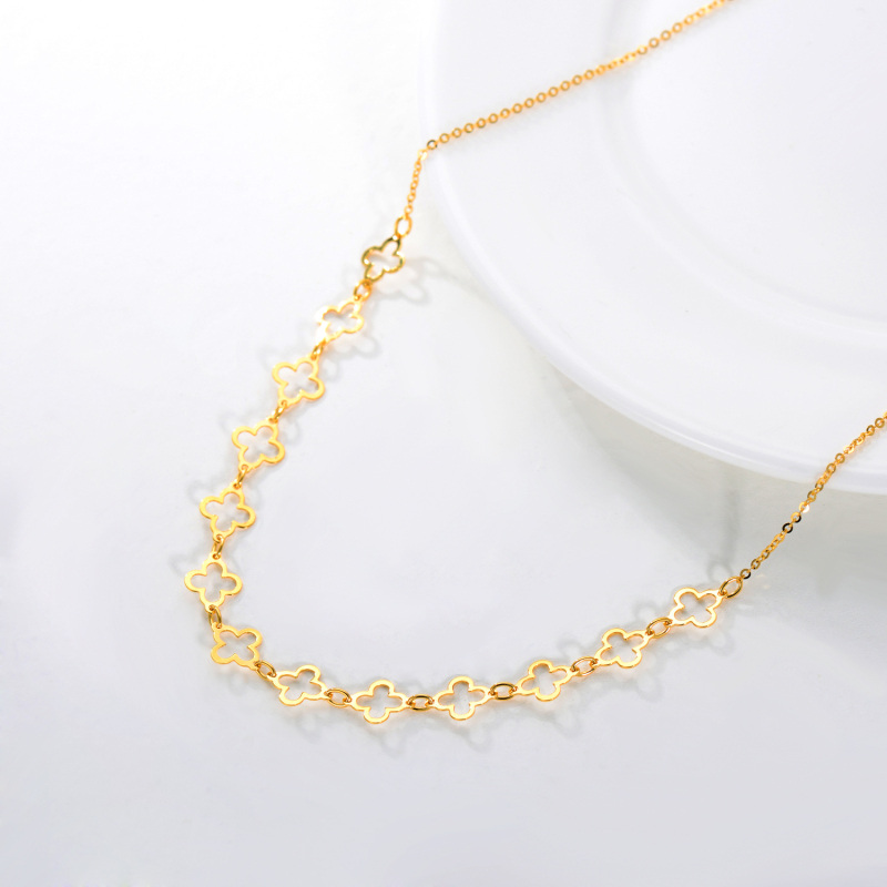 10K Gold Cherry Blossom Necklace-4