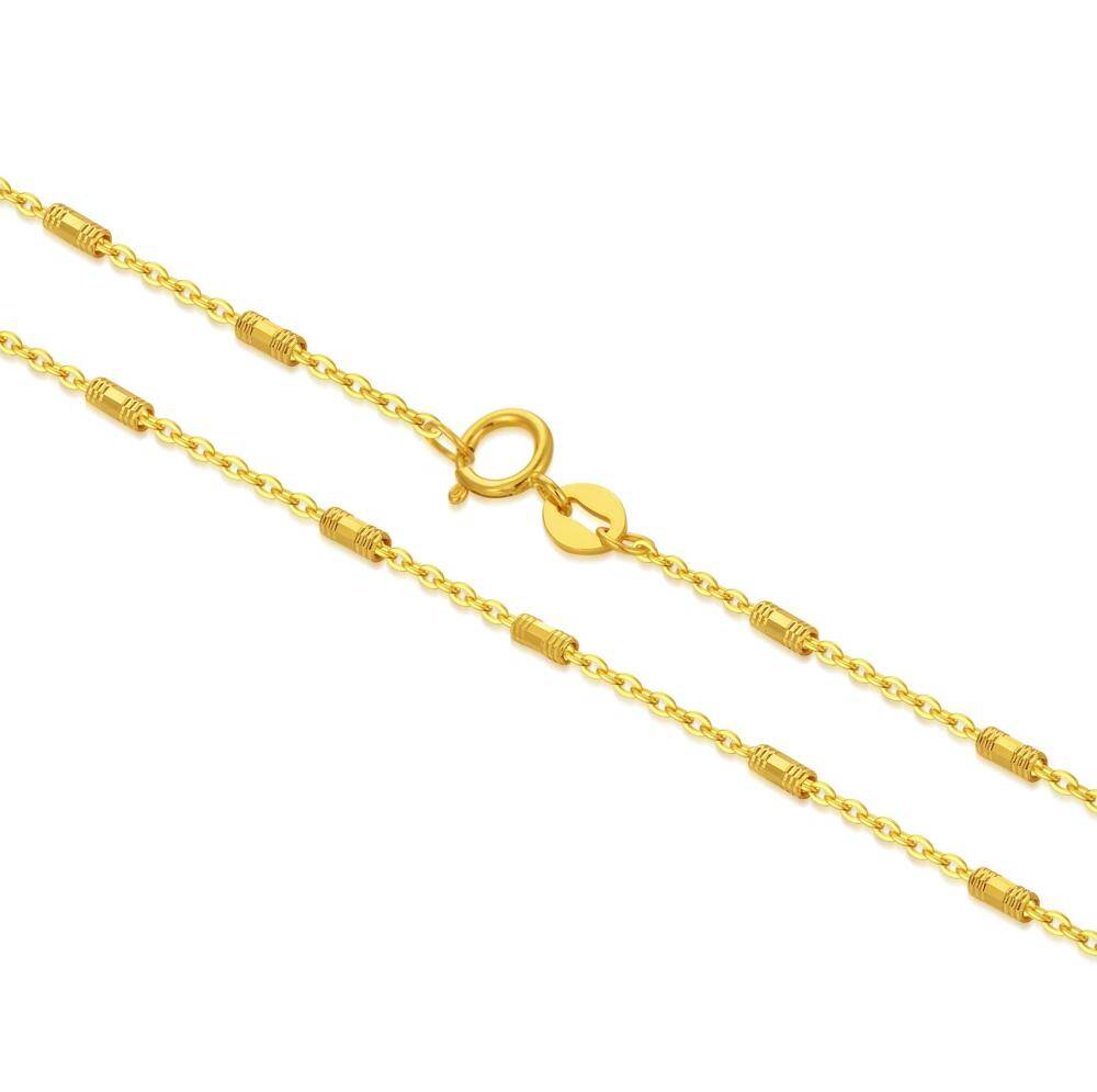 10K Gold Chopin Chain Necklace-4