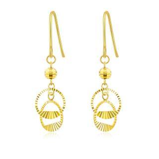 18K Gold Circle Drop Earrings-4