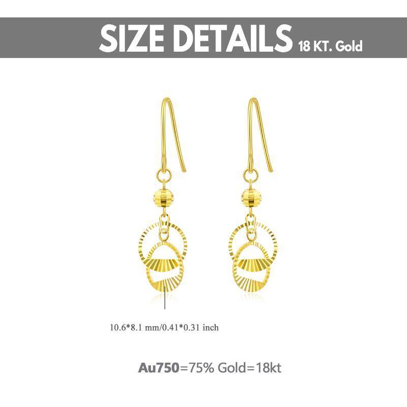 10K Gold Circle Drop Earrings-6