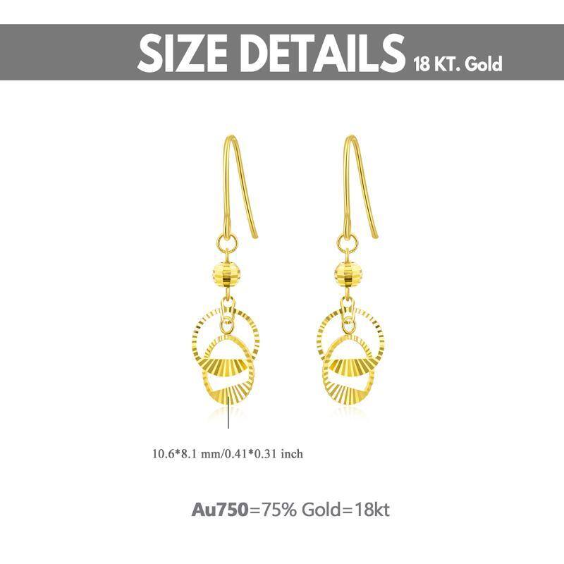 10K Gold Circle Drop Earrings-6